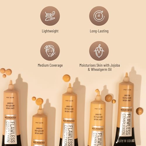 Swiss Beauty Pearl Illuminator Foundation, Face Makeup, Shade- Rose Ivory, 35Gm