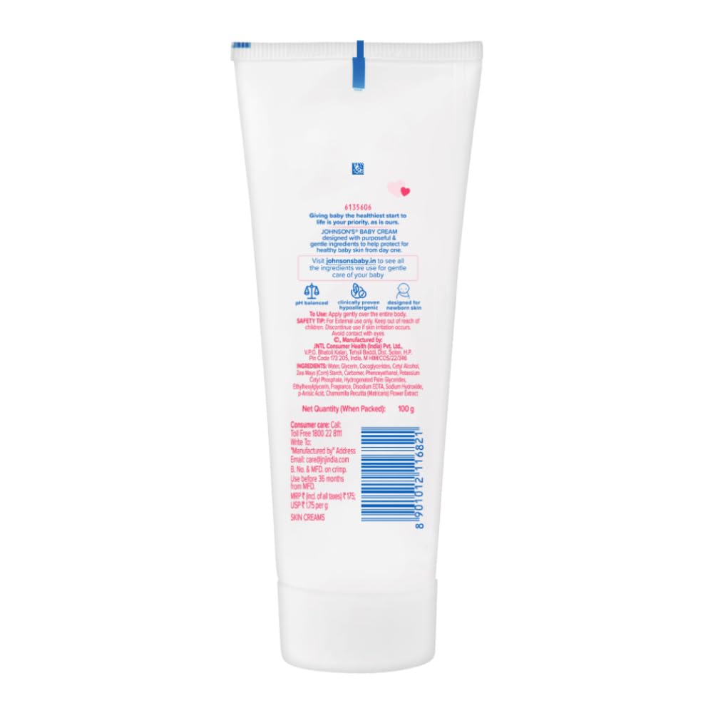 Johnson & Johnson Baby Soap For Bath Combo Offer Pack, 100G (Buy 3 Get 1 Free) & Johnson's Baby Cream For Summer, 100G