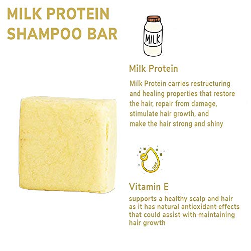 Earth Rhythm Milk Protein Shampoo Bars, Helps Strengthen Hair, Boost Thickness, Sulphate & Paraben Free - 80gm (Tin)