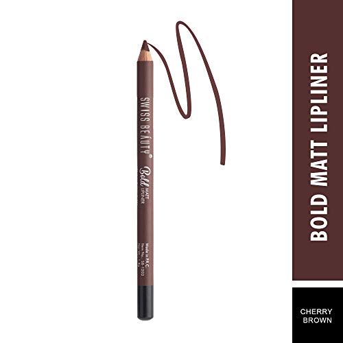 Swiss Beauty Bold Matte Lipliner Pencil Set | Long Stay | Smudge Free | Waterproof | Creamy Lip Liner Pencil| Shade- 06, 1.6g & Swiss Beauty Bold Matte Lipliner Pencil Set | Long Stay - Sandy, 1.6g