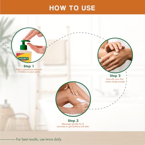 Nature's Essence Almond & Honey Body Lotion, Nourishing & Moisturizing, Non Greasy Lotion for Dry to Rough Skin, Infused with Shea Butter, Almond & Honey, 500ml