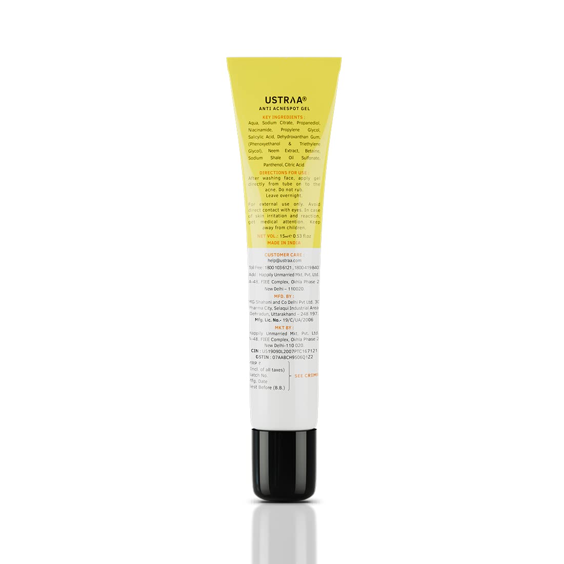 Ustraa Face Wash - Mint Cool - Dry Skin - 100g | Reduces Moisture Loss | Removes Dirt & Anti Acne Spot Gel - 15ml | Reduces 99.9% Pimple-Causing Germs, With 2% Salicylic Acid, Neem & Vitamin B3