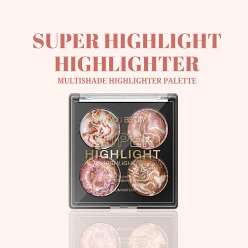 Lakyou Beauty Super Highlight Highlighter | Multishade Highlighter Palette | Travel Friendly | Highly Pigmented | Easy to Blend | Long Lasting | Shade-01 | 15g