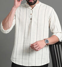 HERE&NOW Striped Cotton Short Kurta