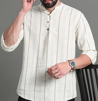 HERE&NOW Striped Cotton Short Kurta