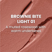 Typsy Beauty Cocoa Peptide Velvet Matte Lipstick | 8hr Wear, Soft Blur Finish, Lightweight Texture, Hydrating Nude Lipstick| Brownie Bite Light 01 | Cocoa Peptides | Vegan & Paraben-Free 3.5g