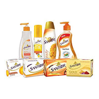 Santoor Gold Bathing Bar Soap with Kashmiri Saffron, Sandal & Sakura Extracts for Soft & Younger-Looking Skin| Gentle & Rich Lathering Formula with Refreshing Fragrance| For All Skin Types| 125g, Pack of 12