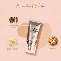 Earth Rhythm Glow Set Go Multipurpose Strobe Cream Spf 50 Pa++++, Shimmery | Used As Moisturizer, Primer, Highlighter | Cocoa Butter, Vitamin E, Willow Bark Extract - Bronze Age - 40Ml