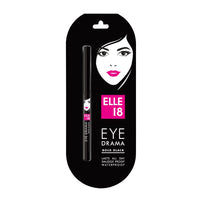 Elle 18 Color Pop Matte Finish Lip Color, R33, Code Red, 4.3G & Eye Drama Kajal, Super Black, Smudgeproof & Waterproof, 0.35G