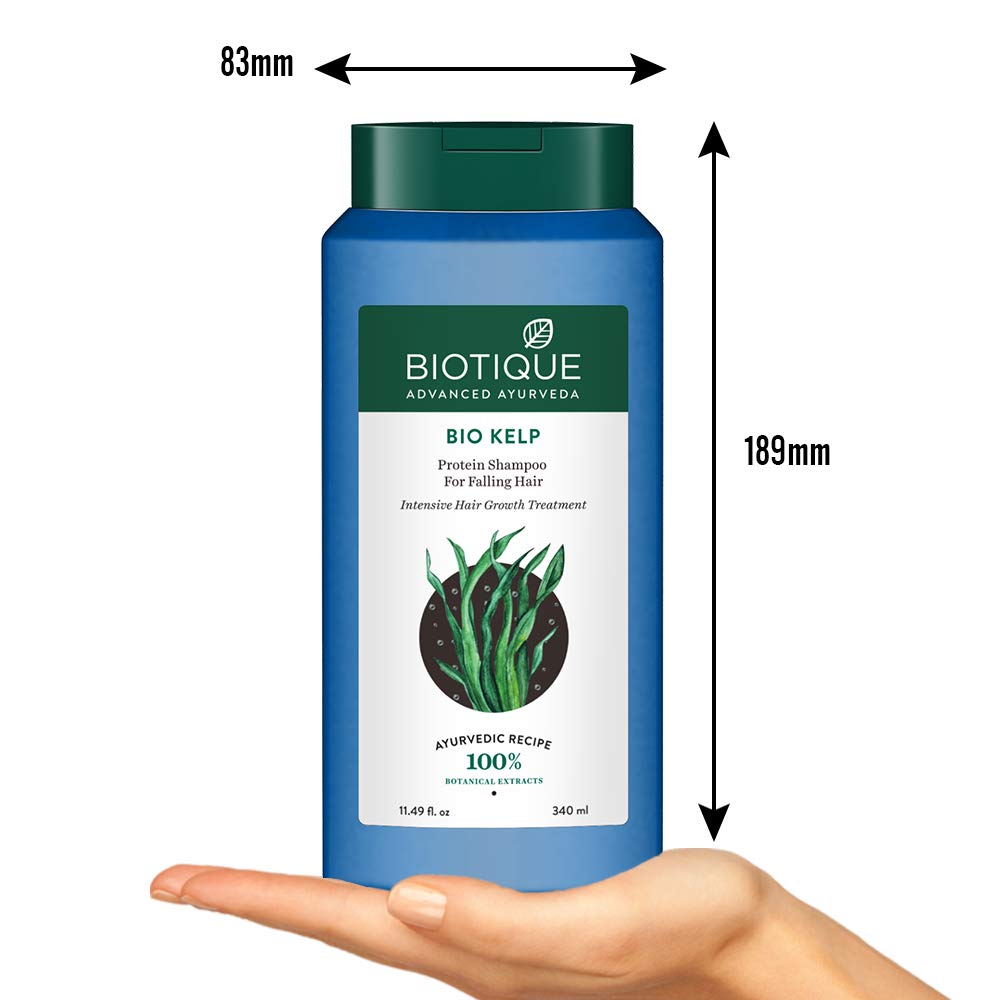 Biotique Bio Kelp Protein Shampoo for Falling Hair Intensive Hair Regrowth Treatment, 340ml & Biotique Bio Bhringraj Fresh Growth Therapeutic Oil, 120ml