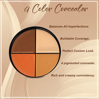 Daily Life Forever52 Matte Finish 4 Color Shades Concealer Kit Multipurpose creamy, lightweight Easy-To-Blend Hydrating Formula For Smooth Long Lasting Natural Finish Perfect Look AC003