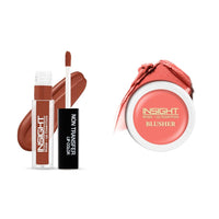 Insight Cosmetics Insight Non Transfer Lip Color Matte Texture12Hrs WaterproofTrue ColorSmudge Proof Paraben Free 100% Veg, 4ml(LG40-28) Crème Blusher, Face Makeup, Soft Salmon, 3.5 gm(B-02=01)