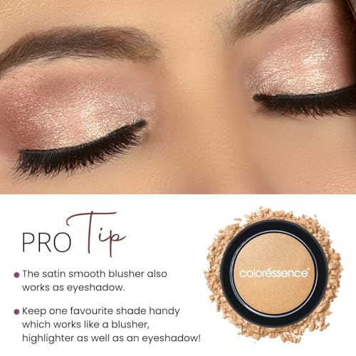 Coloressence Satin Smooth Blush | Natural Highlighted Look | Highly Pigmented | Satin Finish|Golden Peach-5gm