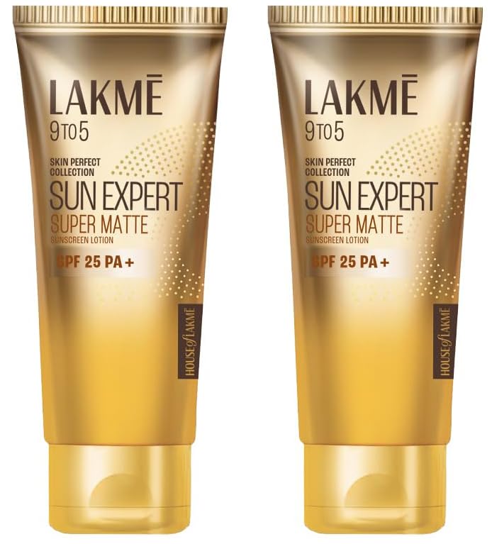 LAKMÉ Sun Expert, Spf 24 Pa++ Ultra Matte Sunscreen, 60Ml, Sun Protection With Vitamin B3, Blocks Upto 97% Of Harmful Uvb Rays, Lightweight, For Men & Women (Pack Of 2)|For All Skin Types