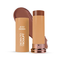 Just Herbs Super Hydrating Born To Sculpt Long Stay Bronzer Stick with Shea Butter | Richly Pigmented | Defines and Uplift Appearance | Matte Finish | All Skin Types for Women 14g (Cappucino)