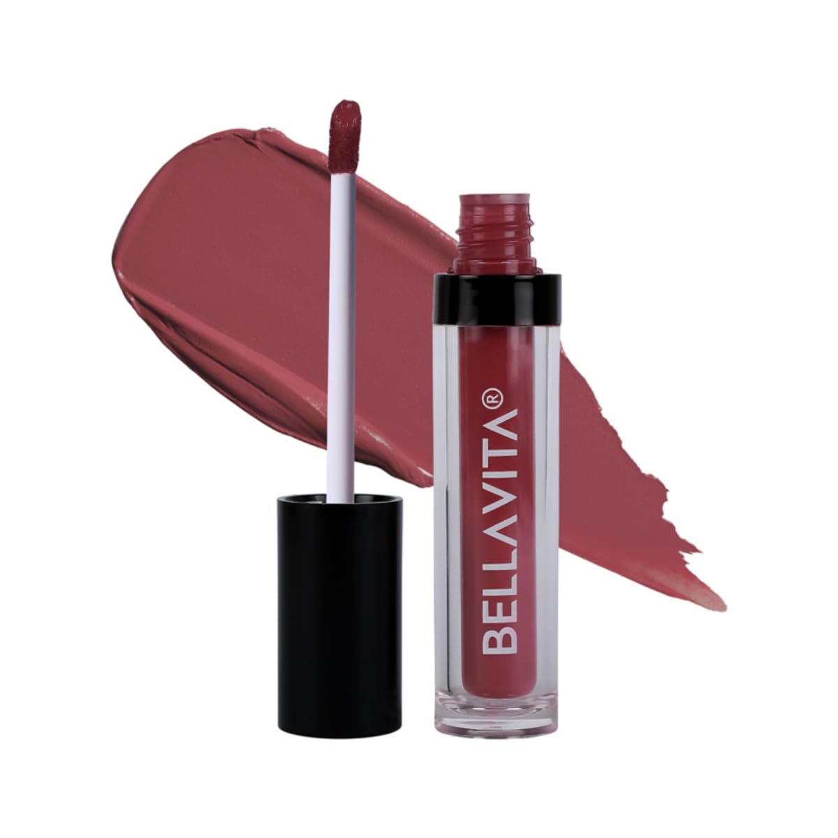 BELLAVITA Kiss-Proof Liquid Lipstick | 3.8 ml | 18-hr Stay | Transferproof Lipstick | Long Lasting | Ultra Matte Finish | Intense Moisturisation | Waterproof Liquid Lipsticks for Women | Dusty Nude