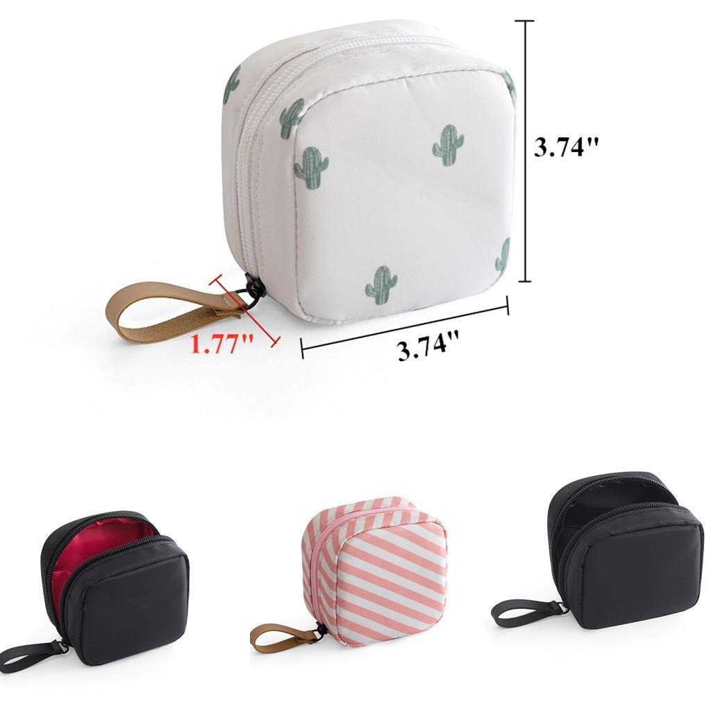 House of Quirk Polyester Makeup Bag Lazy Cosmetic Bag Travel Toiletry Bag Cosmetic Make Up Organizer Waterproof Travel Accessories For Women And Girls (Pink Stripes),W-5 Cm, Small