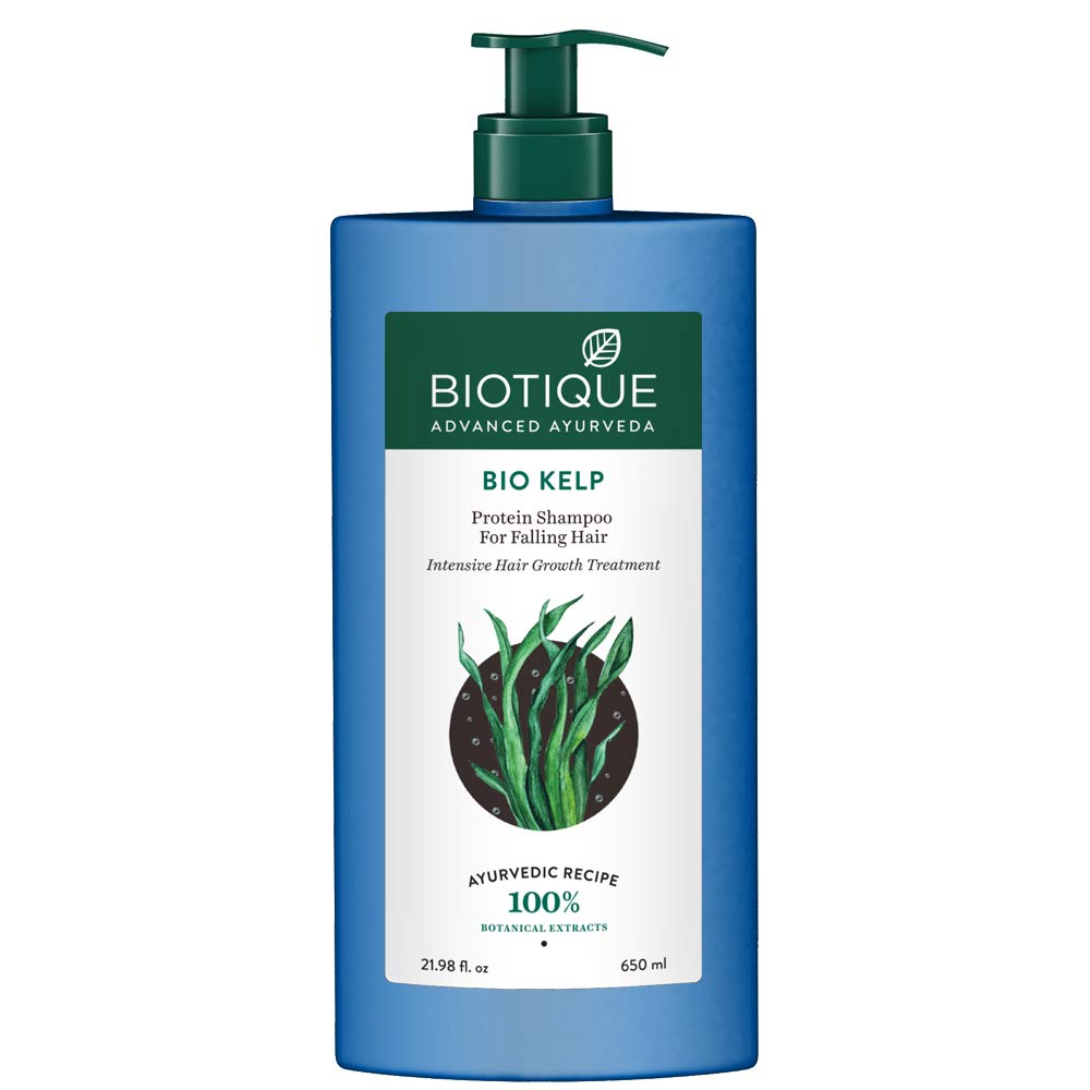 Biotique Bio Kelp Protein Shampoo for Falling Hair Intensive Hair Regrowth Treatment, 180ml And Biotique Bio Kelp Protein Shampoo for Falling Hair Intensive Hair Regrowth Treatment, 650ml