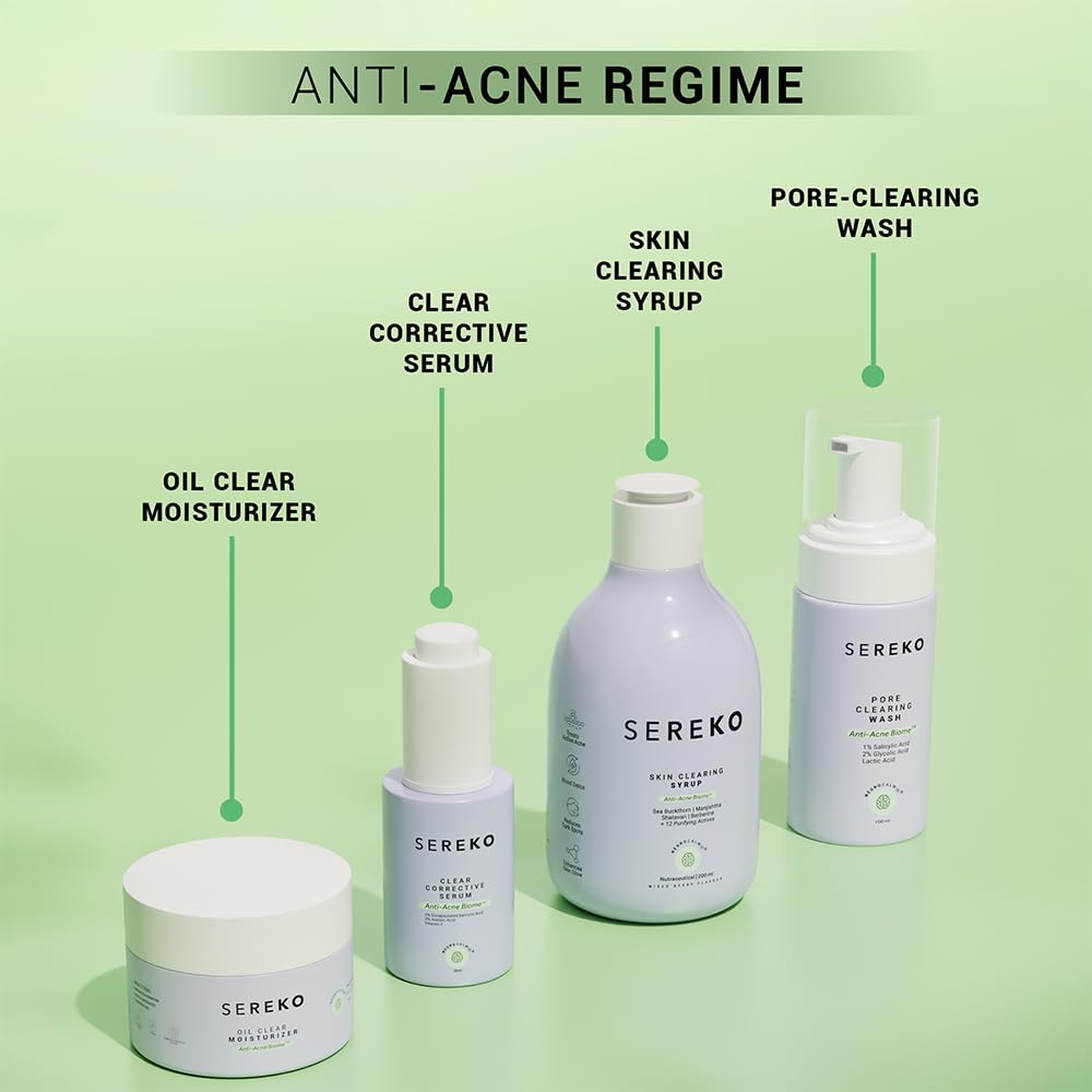 Sereko Oil Clear Face Moisturizer with NMF for Oily & Acne-Prone Skin | Controls Oil, Dehydrated Skin, Soothes Redness & Improves Texture | Lightweight, Non-Greasy Formula | Acne Cream 50ml