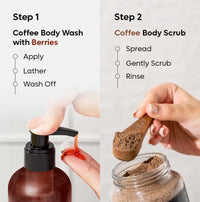 mCaffeine Tan Removal Bath Kit with Exfoliating Coffee Body Scrub & Body Wash | Suitable for All Skin Types | Value Pack of 2 for Men & Women