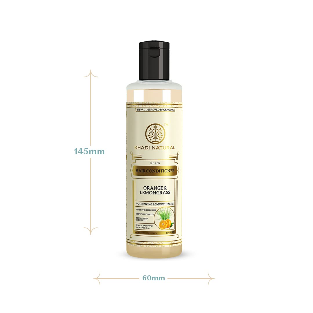 Khadi Natural Orange and Lemongrass Herbal Hair Conditioner 210ml, For Frizzy Hair, For Repairing Damaged Hair