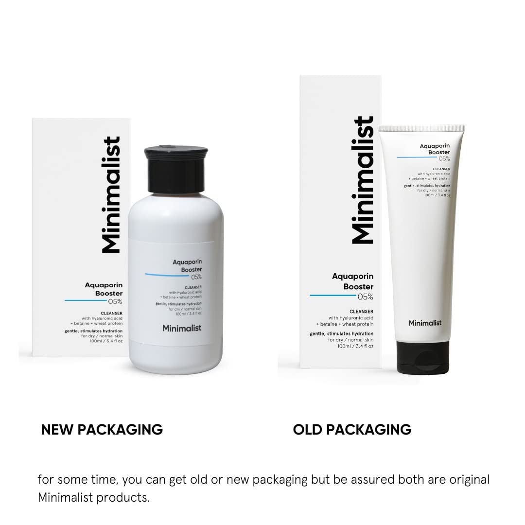 Minimalist 5% Aquaporin Booster | Face Wash For Dry Skin with Hyaluronic Acid | Hydrating | Sulphate Free | Non- drying Cleanser | For Women & Men (100 ml)