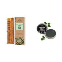 Nat Habit Neem Comb Combo Dual Tooth Neem Comb and Hibiscus Blackseed Hair Balm 25ml For Hair & Beard Growth of Men