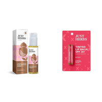 Just Herbs Ayurvedic Pomegrante Alcohol Free Facial Toner & Just Herbs Tinted Lip Balm for Men and Women with SPF 20+ for Dark Lips to Lighten 4 g (Beetroot) Combo