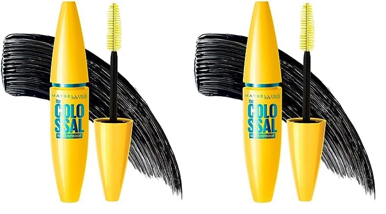 Maybelline New York Mascara, Volumizing & Lengthening, Waterproof, Black, Volume Express Colossal, 10ml (Pack of 2)
