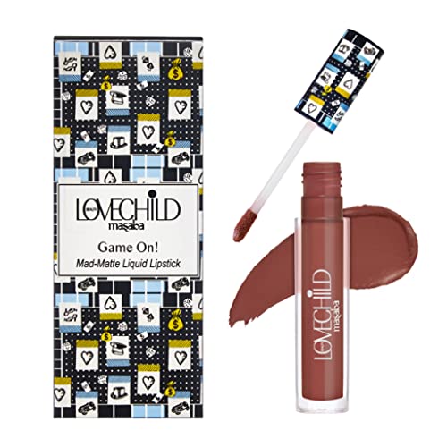 LoveChild Masaba Game On! - No Rules - Smudge Proof Matte Liquid Lipstick, Choco-Plum Velvet Smooth, Hydrating & Moisturising, Lasts Up to 12 hours, 5Ml