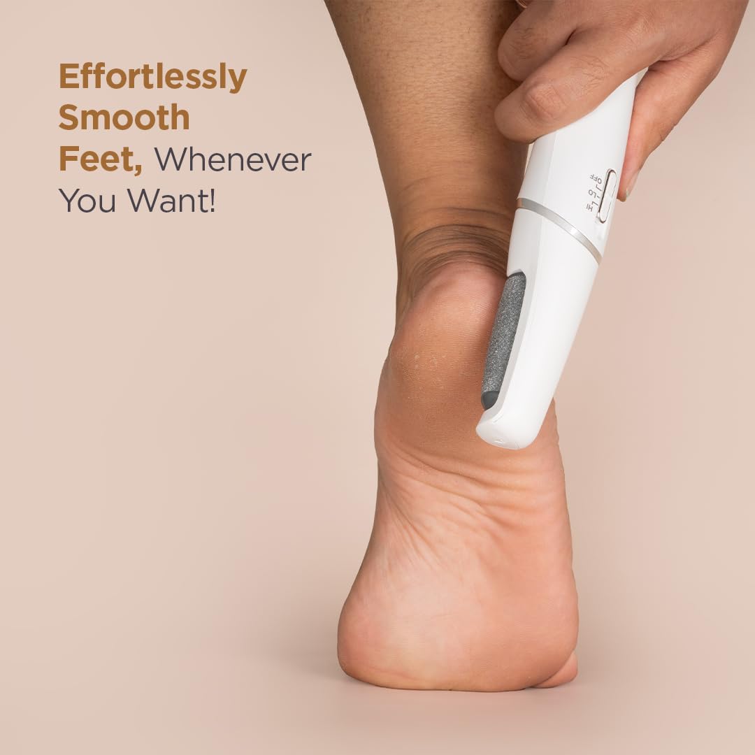 FURR Rechargeable Callus Remover for Feet | Foot Scrubber for Dead Skin | 2 Speed Modes | 2 Roller Heads for Scrubbing & Exfoliation | 1 Year Warranty | 1 Hour Batter Life | Water Resistant