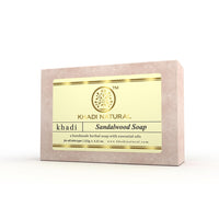 Khadi Natural Sandalwood Soap | Herbal Bathing Soap for Calming Skin| Natural Soap with Essential Oils | Soap for Healthy Skin | Suitable for All Skin Types, Pack of 3 | (125gm *3) (375gm)