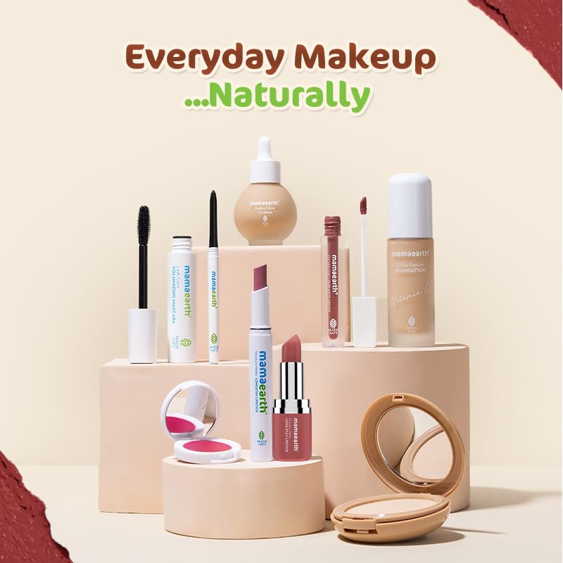 Mamaearth Creamy Matte Long Stay Lipstick with Murumuru Butter and Vitamin E for 8-Hour Long Stay (Flakeproof & Non-Drying | Intense Color Payoff) - 4.2g (Ruby Crush)