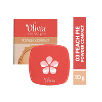 Olivia Weightless Matte Finish Compact Powder for Women | Full Coverage Face Makeup | Non-Oily Matte Look | Pore Minimizing & Evens Out Complexion | For All Skin Types | 10g | 03 Peach Pie