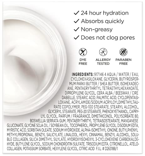 L'OREAL PARIS Collagen Face Moisturizer, Skin Care, Day And Night Cream, Anti-Aging Face Cream To Smooth Wrinkles, Non-Greasy 1. 7 Oz.