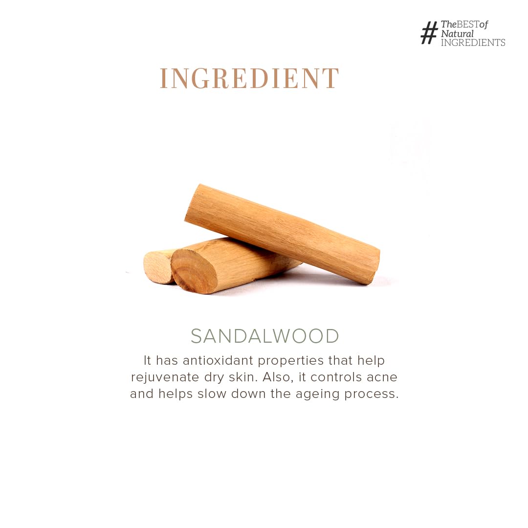 Khadi Natural Sandalwood Soap | Natural Bathing Soap | Herbal Soap for Reducing Acne | Handmade Soap for All Skin Types | Paraben & Sulphate-Free Soap 250g