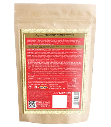 KHADI NATURAL Hibiscus Flower Organic Powder Pack of 2 (2x100gm) 200gm