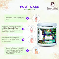 Passion Indulge Kumkumadi oil Face Scrub for glowing skin KUMKUMADI PRO-500 gm, Professional face scrub for all skin type