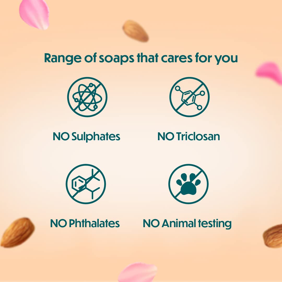 Himalaya Herbals Almond and Rose Soap, 125g (Pack of 6)