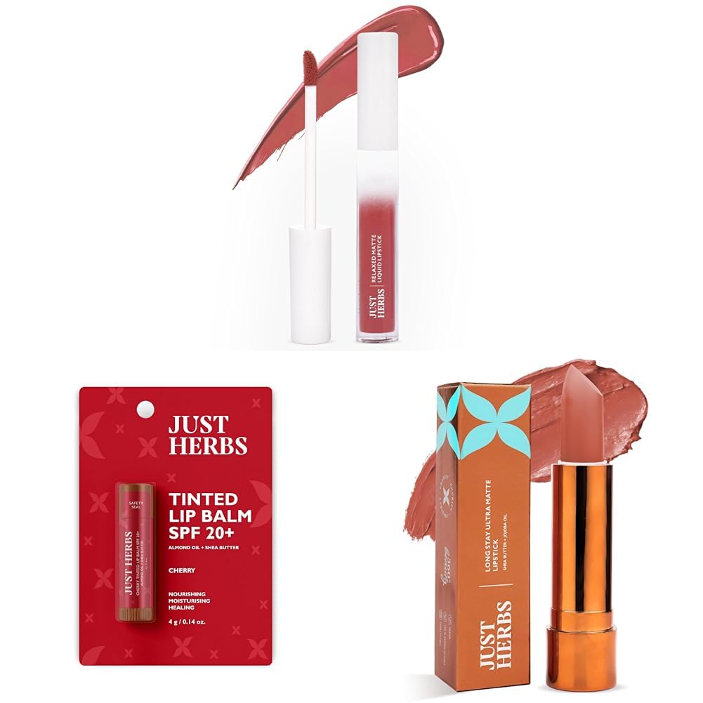 Just Herbs Relaxed Matte Liquid Lipstick Lip Colour for Women, Nourishing & Long Lasting Lipsticks 4 ml (Nutty Spice)