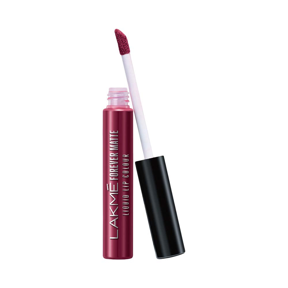 LAKMÉ Forever Matte Liquid Lip Colour, Red Wine, 5.6ml & Lakme Forever Matte Liquid Lip Colour, Fuschia Chic, 5.6 ml