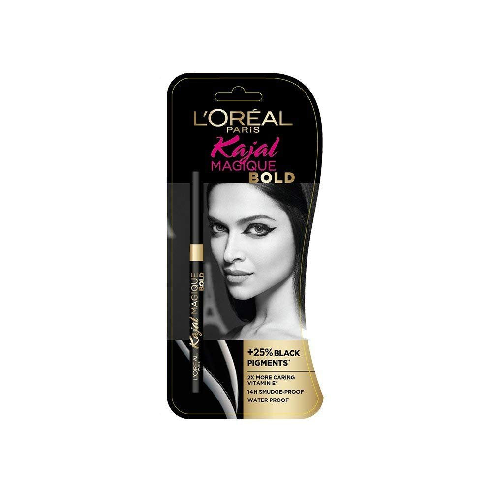 L'Oreal Paris Kajal Magique, Bold, 0.35g And L'oreal Paris Kajal Magique 0,35g (Black)