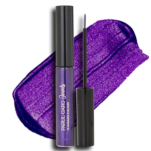 Parul Garg Beauty Hi-Shimmer Liquid Eyeliner – Smudge-Proof, Water-Resistant & Quick-Drying | Long-Wear, Precision Tip & Glitter Finish for Intense Shine | Amethyst Purple | 5ml