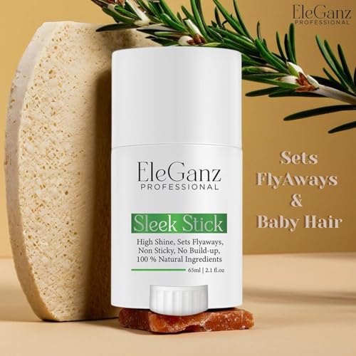 Eleganz Sleek Stick | Hair Wax Stick | High Shine | Sets Flyaways | Non Sticky | No Build-up | 100% Natural Ingredients | 65 ml