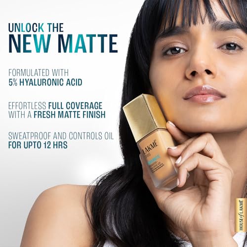 Lakmé 9to5 Hya Matte Foundation + Hyaluronic Acid Cool Mocha - 25ml