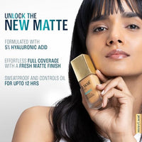 Lakmé 9to5 Hya Matte Foundation + Hyaluronic Acid Cool Mocha - 25ml