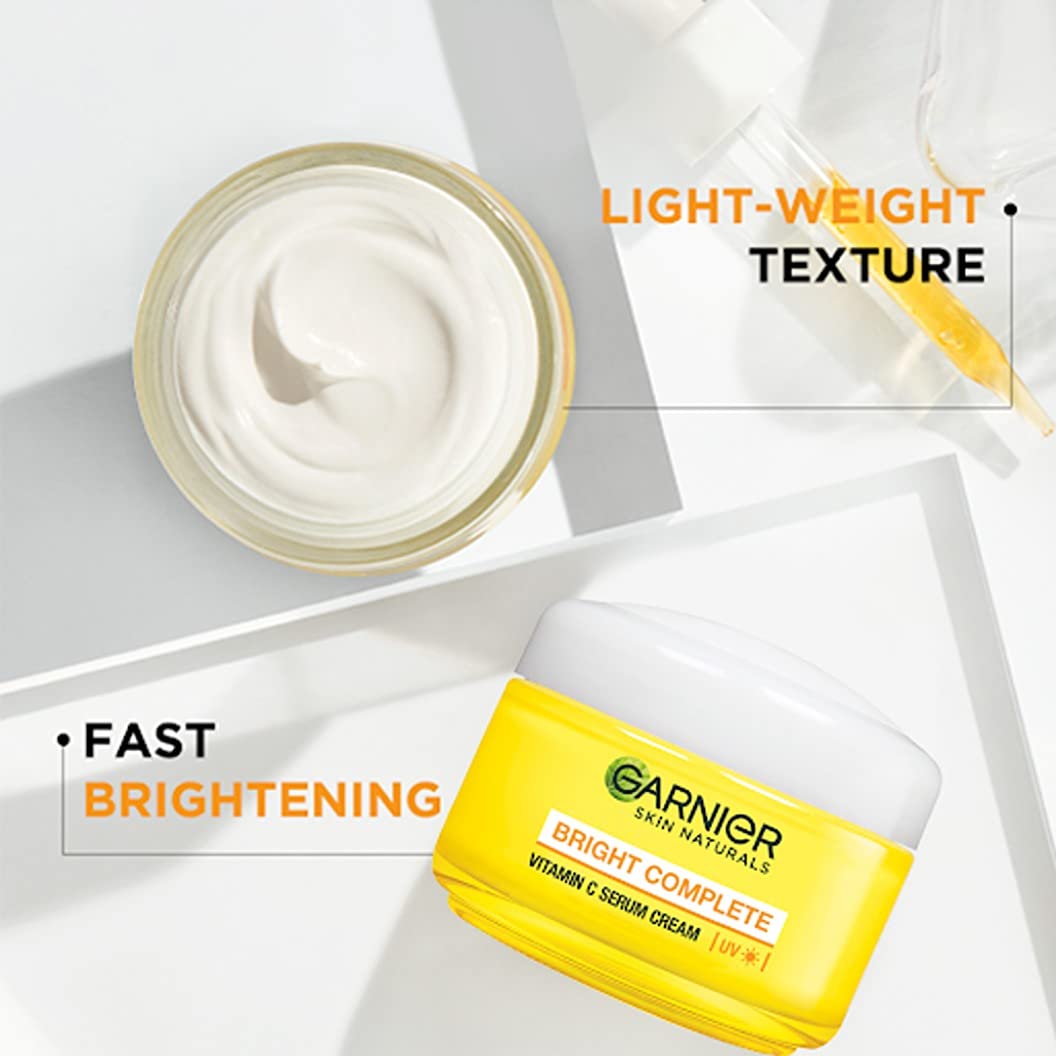 Garnier Bright Complete VITAMIN C Serum Cream UV, 45g & Garnier Bright Complete VITAMIN C YOGHURT Night Cream, 40g