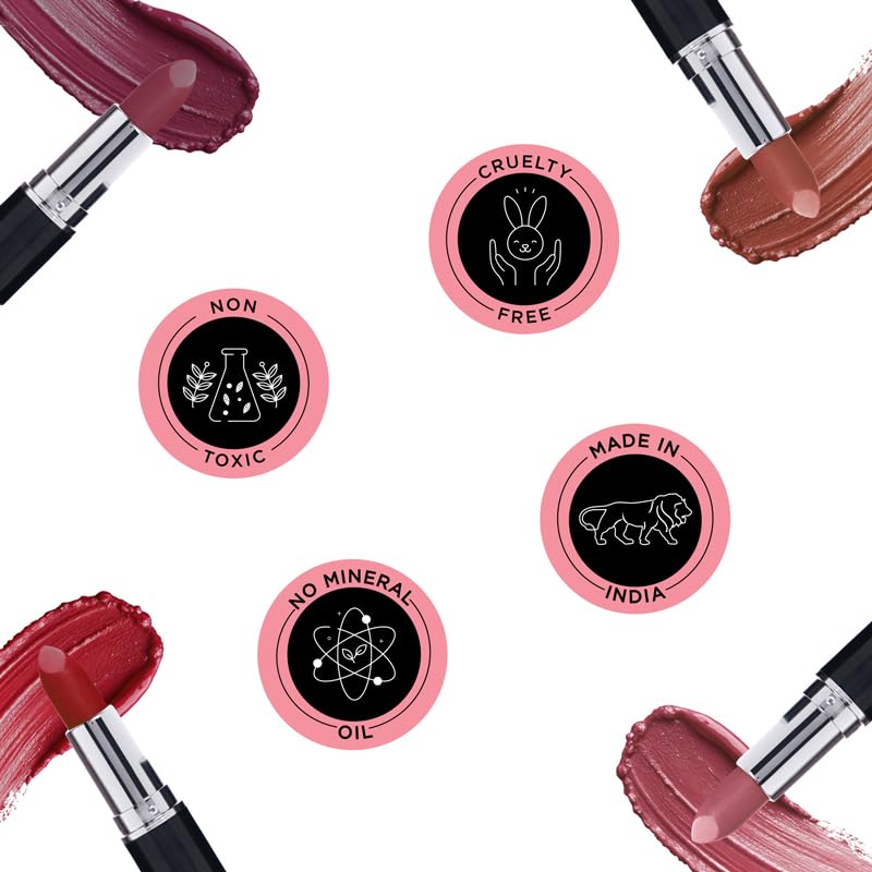 BELLAVITA Comfort Matte Bullet Lipstick| Intense Colour| Creamy Matte Finish| Intense Moisturisation| Smooth Glide | Lipsticks for Women| 4 Hr Stay, Cherry Pop, 4.2 gm
