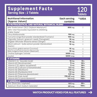 Carbamide Forte Liver Detox Supplement with Milk Thistle Extract 800mg (30:1) | Added Multivitamins & Amino Acid | Liver Support Supplement –120 Veg Tablets