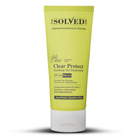 THE SOLVED SKIN Clear Protect SPF 50+ PA++++ Sunscreen for Acne Prone Skin with Advanced Encapsulated UV Tech |Oily Sensitive Skin | Ultra-Light Cooling Gel | No White Cast Broad Spectrum UVA/UVB 50ml